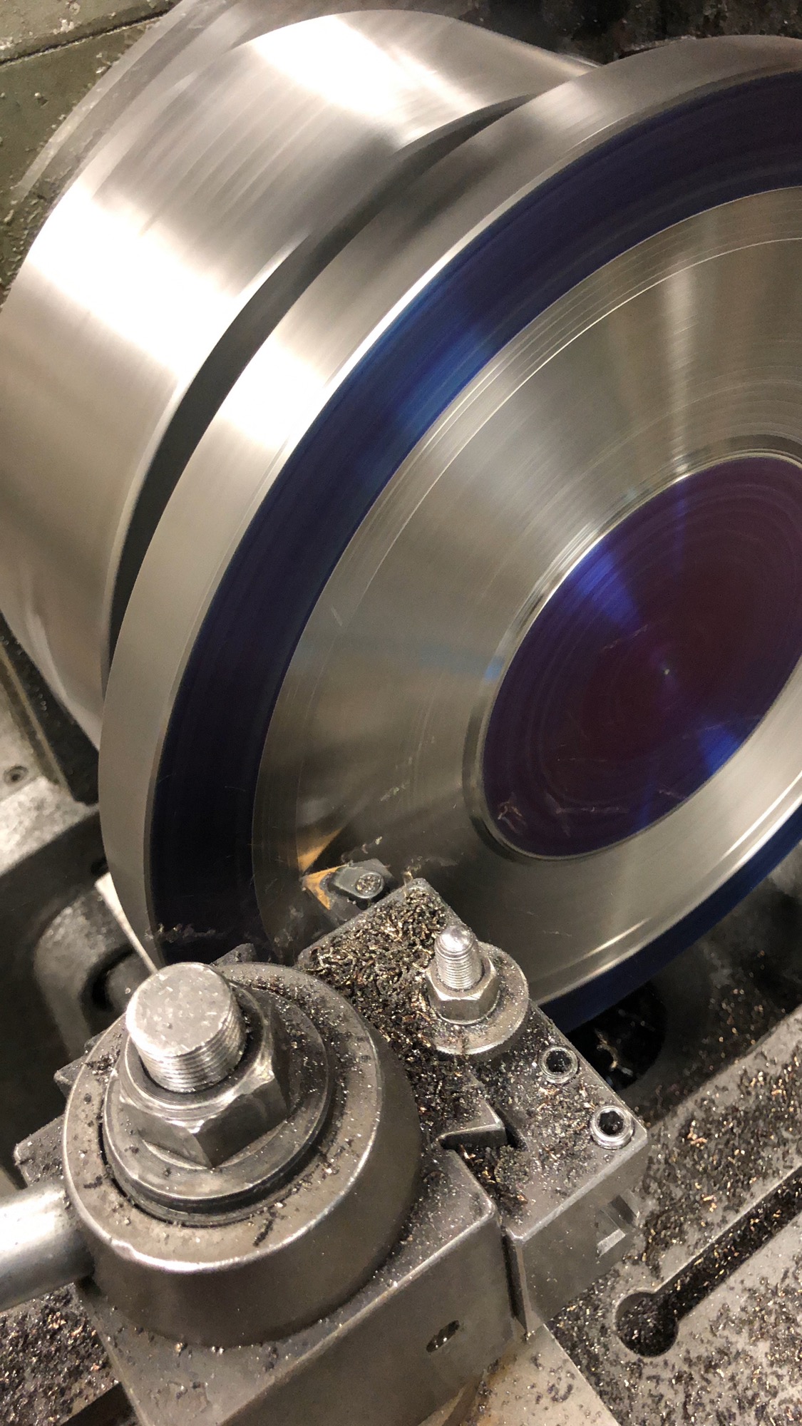 Precision manual machining work in progress
